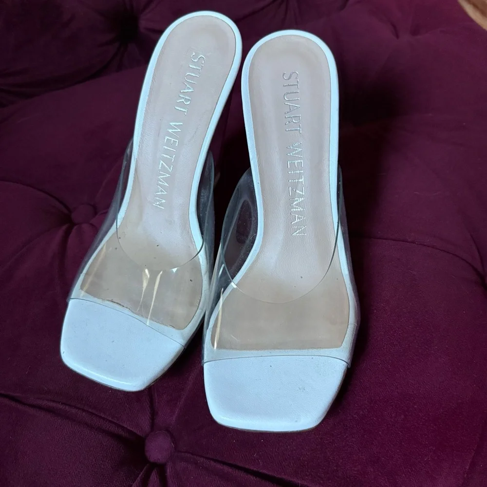 Stuart Weitzman - Tia 100 Lucite Wedge Sandal - Women’s 6 - Picture 3 of 6